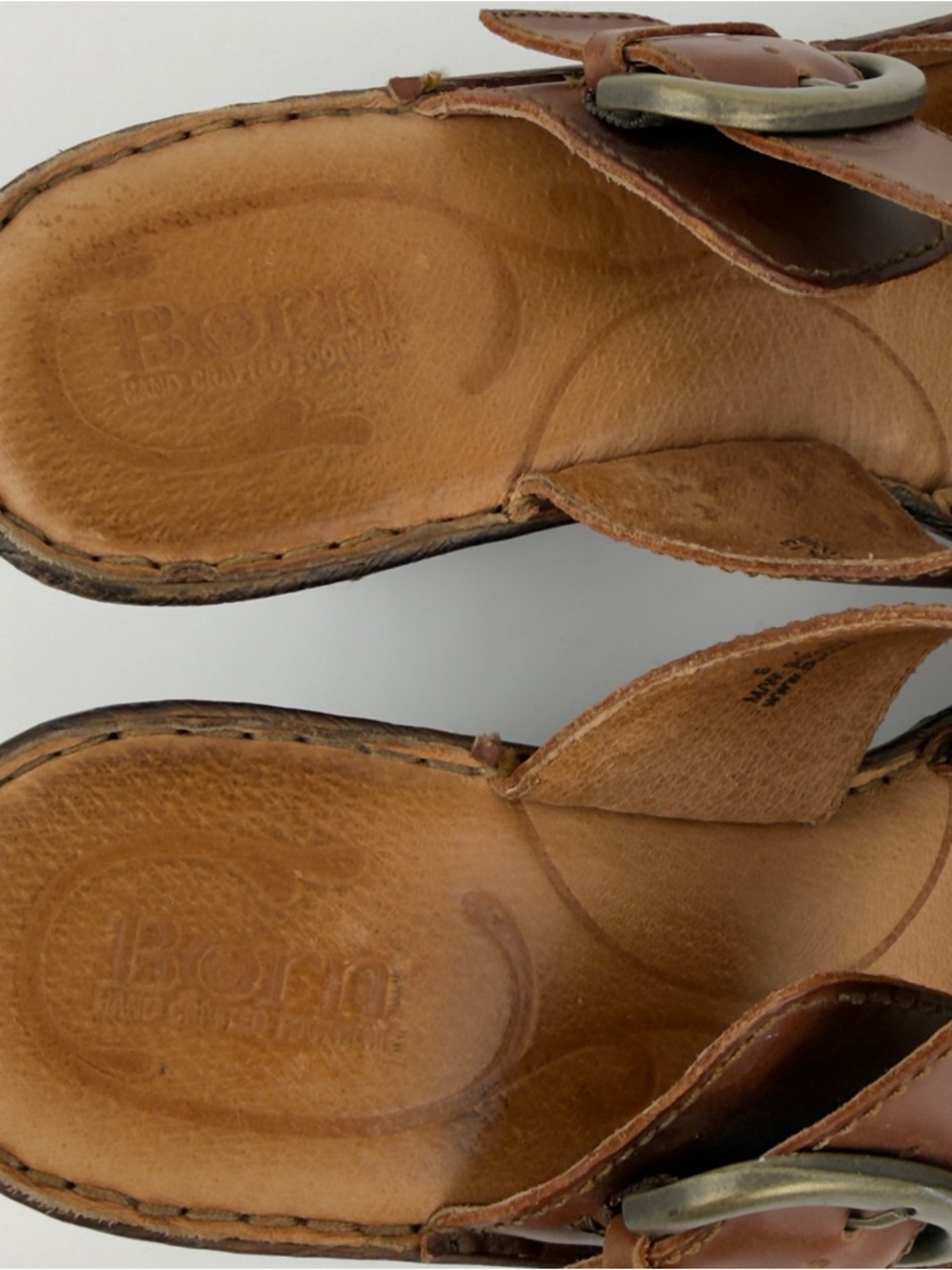 Born Salima Brown Leather Buckle Block Heel Sandals Womens 9 B92926 - Picture 6 of 12